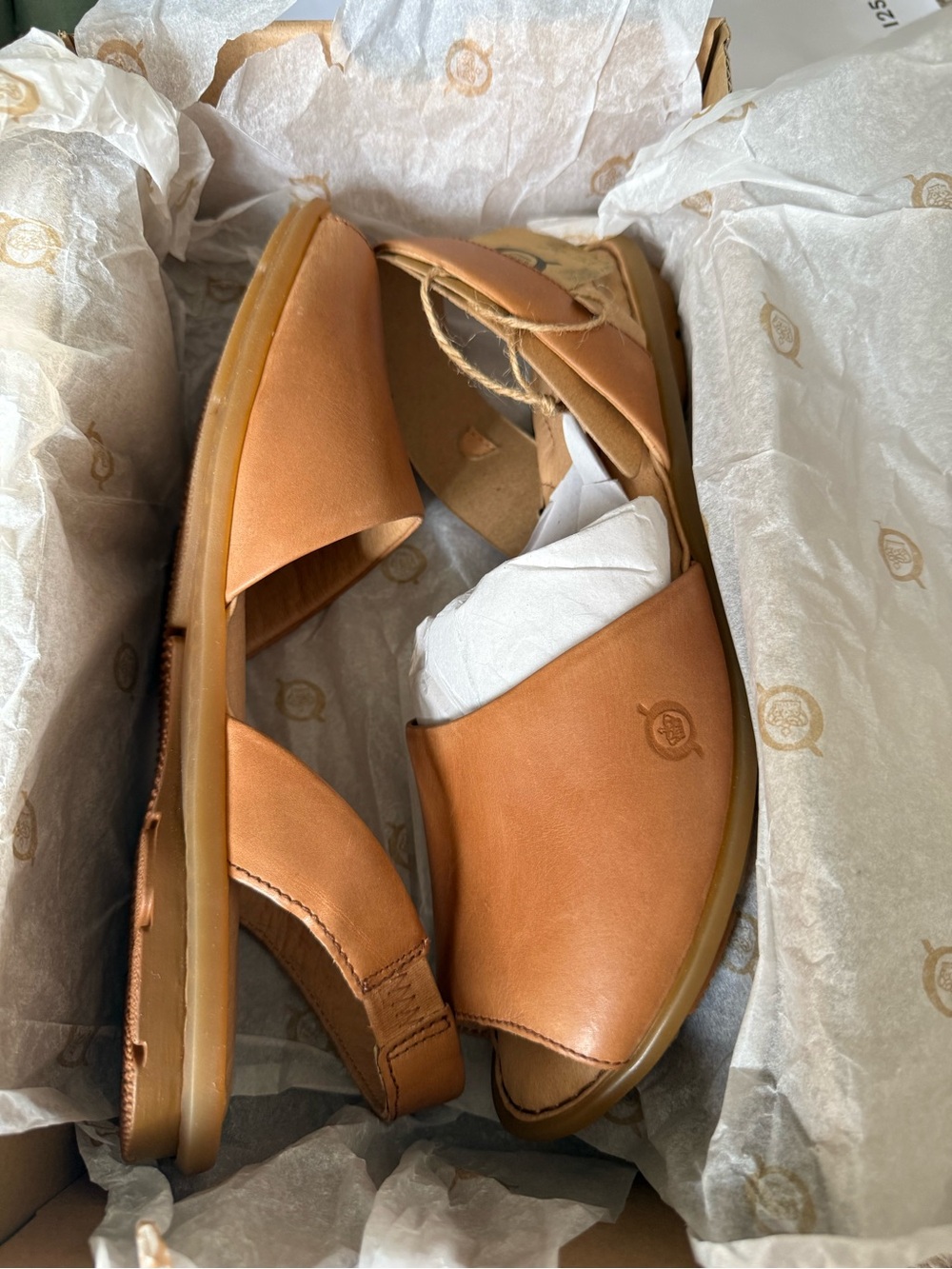 Born Women's Cognac Leather Open-Toe Slingback Sandals